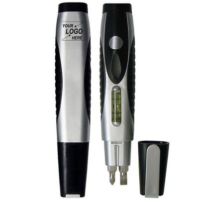 Mini Stainless Steel Screwdriver Set w/Flashlight and Leveler