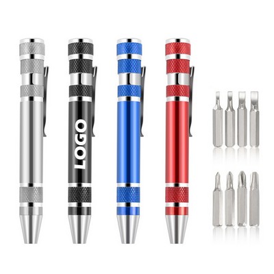 Aluminum Tool Pen 8-in-1 Screwdriver