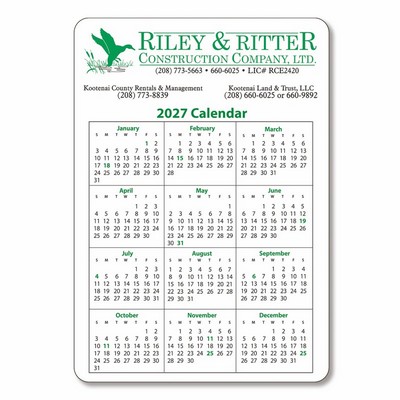 Calendar Card (Pocket Card), Jumbo